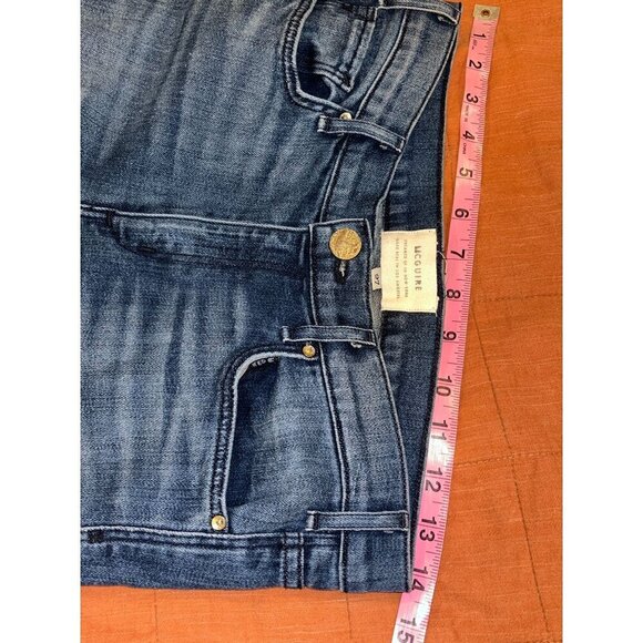 Mcguire Denim High Rise Flare Leg Jeans 27 Raw Hem Blue Wash Womens - Picture 7 of 11